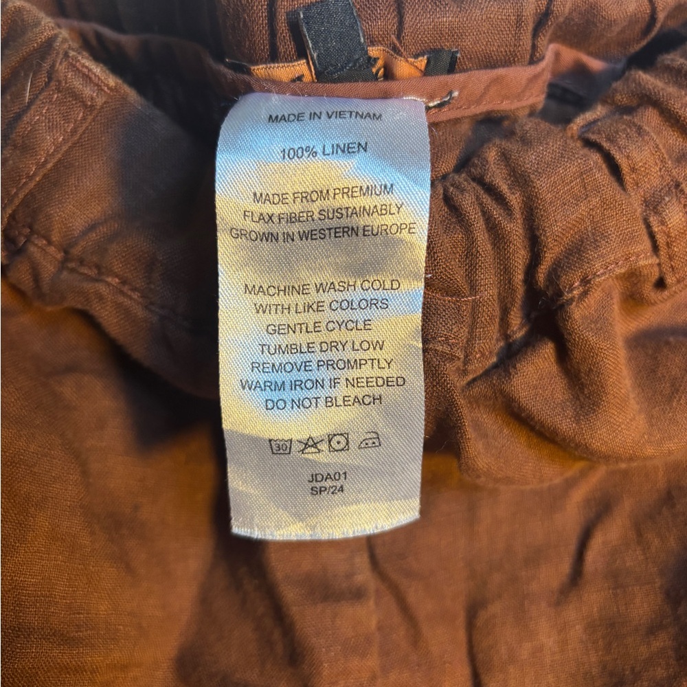 Quince 100% European Linen Pants Chocolate Brown - Picture 7 of 8